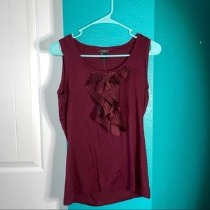 NWT Maroon Ruffled Top